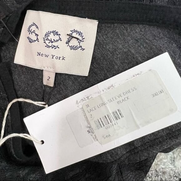 Sea New York Black Lace Mini Shift Dress Size 2 NWT Cocktail Party Elegant Knee - Picture 7 of 8